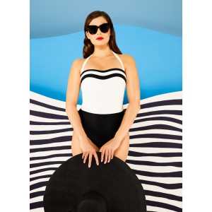 Beach Swimsuit strapless soft ecru