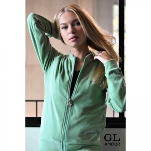 Set jasje rits + rechte broek 124 Quiet Green