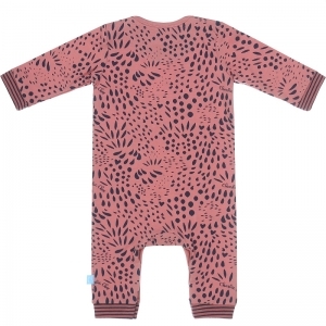 Girls Baby jumpsuit ls AOP dusty rose