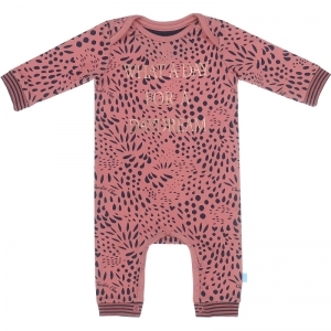 Girls Baby jumpsuit ls AOP dusty rose