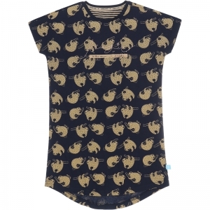 Girls big shirt AOP navy+light