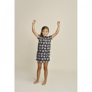 Girls big shirt AOP navy+light