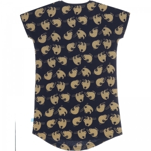 Girls big shirt AOP navy+light