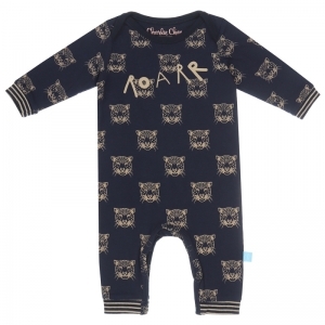 Boys Baby jumpsuit ls AOP navy+light