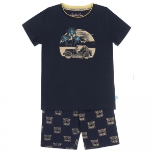 Boys long shorts set aop navy+light