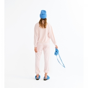 Dames homewear in ribvelours 405 licht roze