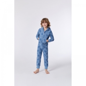 Unisex onesie in terry 930 blauw wasbe