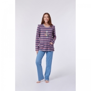 Damespyjama, lange mouwen 904 multicolor