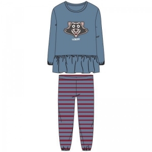 Damespyjama in velours 858 blauw