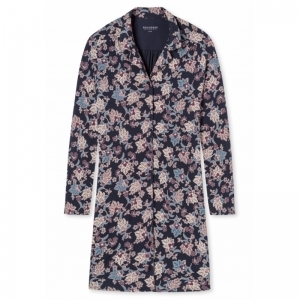 Dames slaapkleed - doorknoop 803 dunkelblau