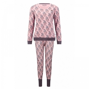 Ladies Lounge Set Light mauve+aop