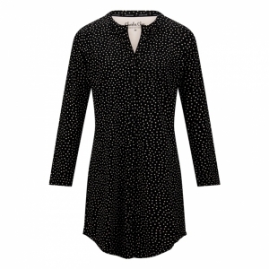 Ladies sleepshirt ls Black+pink