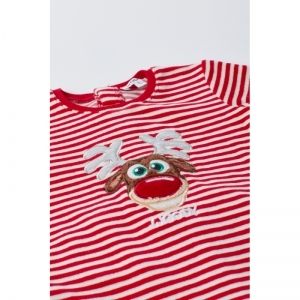 Babypyjama velours,Woody kerst 966 wit-rood ge