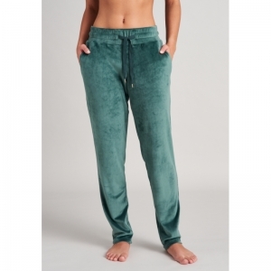 Dames homewear in velours 702 donkergroen