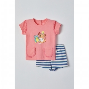 Baby meisjespyjama, korte mouw 441 roze