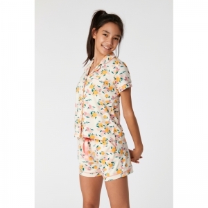 Damespyjama, korte mouwen 973 beige perzi