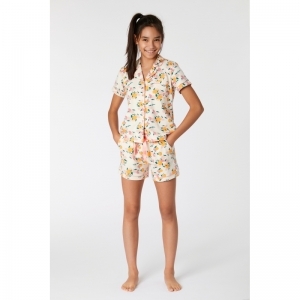 Damespyjama, korte mouwen 973 beige perzi