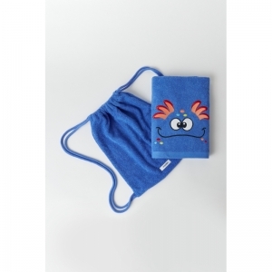 Handdoek met rugzakje 837 midden blau