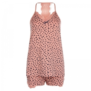Women Shortama sleeveless Pink