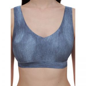 Soft Stretch Padded Top A21 Blue denim 