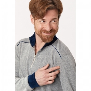 Heren homewear in velours 125 grijs mélan