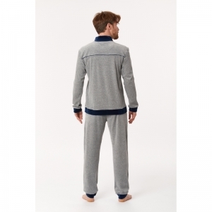 Heren homewear in velours 125 grijs mélan