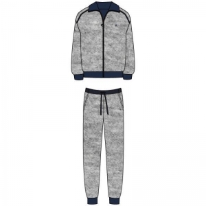 Heren homewear in velours 125 grijs mélan
