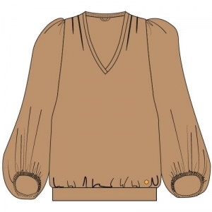 Dames homewear in velours 231 camelbruin