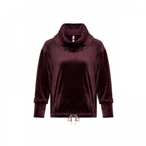 Dames homewear in velours 333 bordeaux
