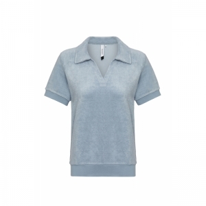 Dames homewear setje in spons 800 grijsblauw
