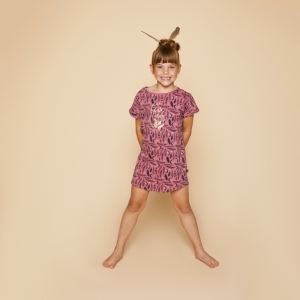 Girls big shirt ss rouge pink