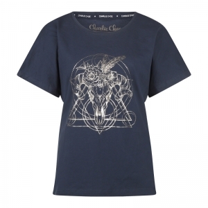Damespyjama, korte mouwen navy