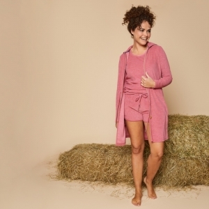 Women bathrobe ls rouge pink