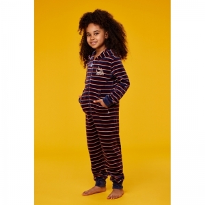 Unisex Onesie in velours 922 bruin-donke