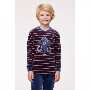 Pyjama in velours 922 bruin-donke