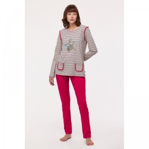 Damespyjama, lange mouwen 908 multicolor