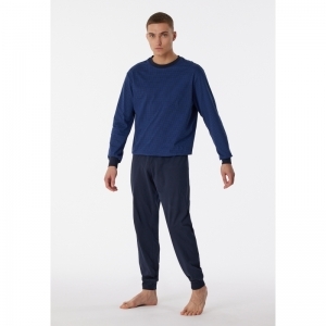 Herenpyjama, lange mouwen 815 navy