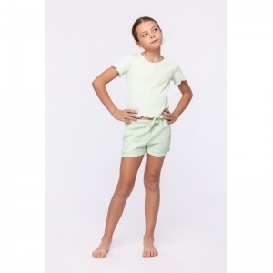 Meisjespyjama, korte mouwen 706 pastelgroen