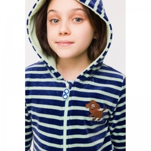 Onesie in velours 925 blauw-groen