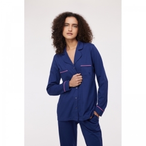 Dames pyjama, doorknoop 889 donkerblauw