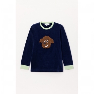 Jongenspyjama in velours 889 donkerblauw