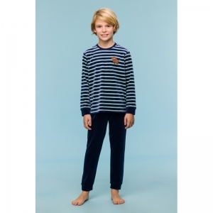 Jongenspyjama in velours 925 blauw-groen