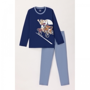 Jongenspyjama, lange mouwen 889 donkerblauw