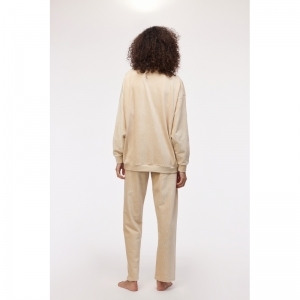 Damespyjama in ribfluweel 207 beige