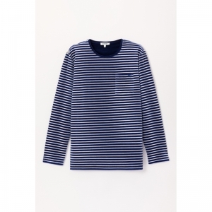 Herenpyjama in velours 927 blauwe stre