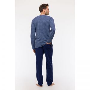 Herenpyjama, lange mouwen 904 blauwe stre