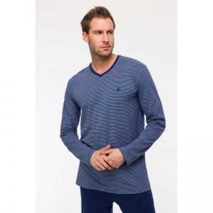 Herenpyjama, lange mouwen 904 blauwe stre