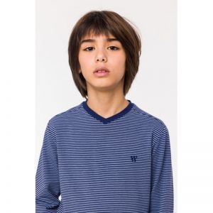 Herenpyjama, lange mouwen 904 blauwe stre