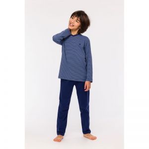 Herenpyjama, lange mouwen 904 blauwe stre