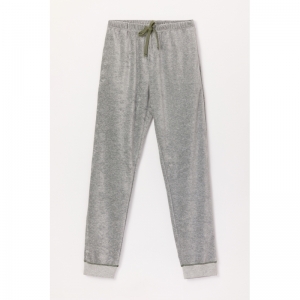 Herenpyjama in velours 931 groen-grijz